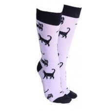 Black Cat Socks - Mauve